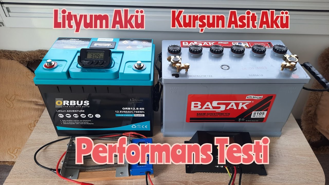Lifepo4 (Lityum Akü) & Kurşun Asit Akü,  Performans Testi.