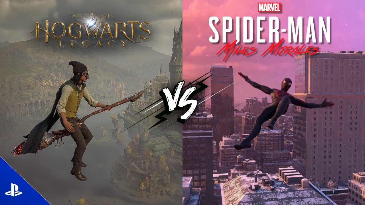 HOGWARTS LEGACY VS SPIDER-MAN: MILES MORALES PS5 | performance test and comparison.