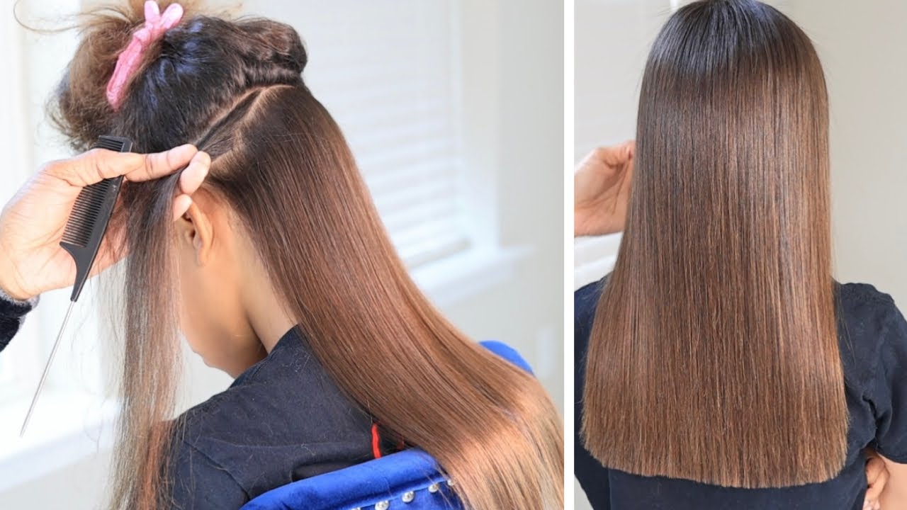 Silk Press and Trim on my Daughter Olivia using my Custom Flat Irons | Cassandra Olivia