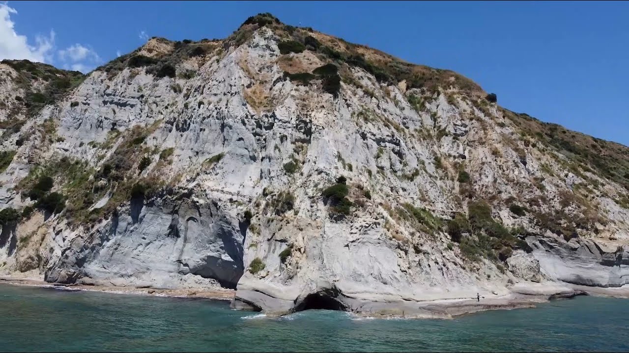 Katelios cliffs, Kefalonia, Greece from drone in July