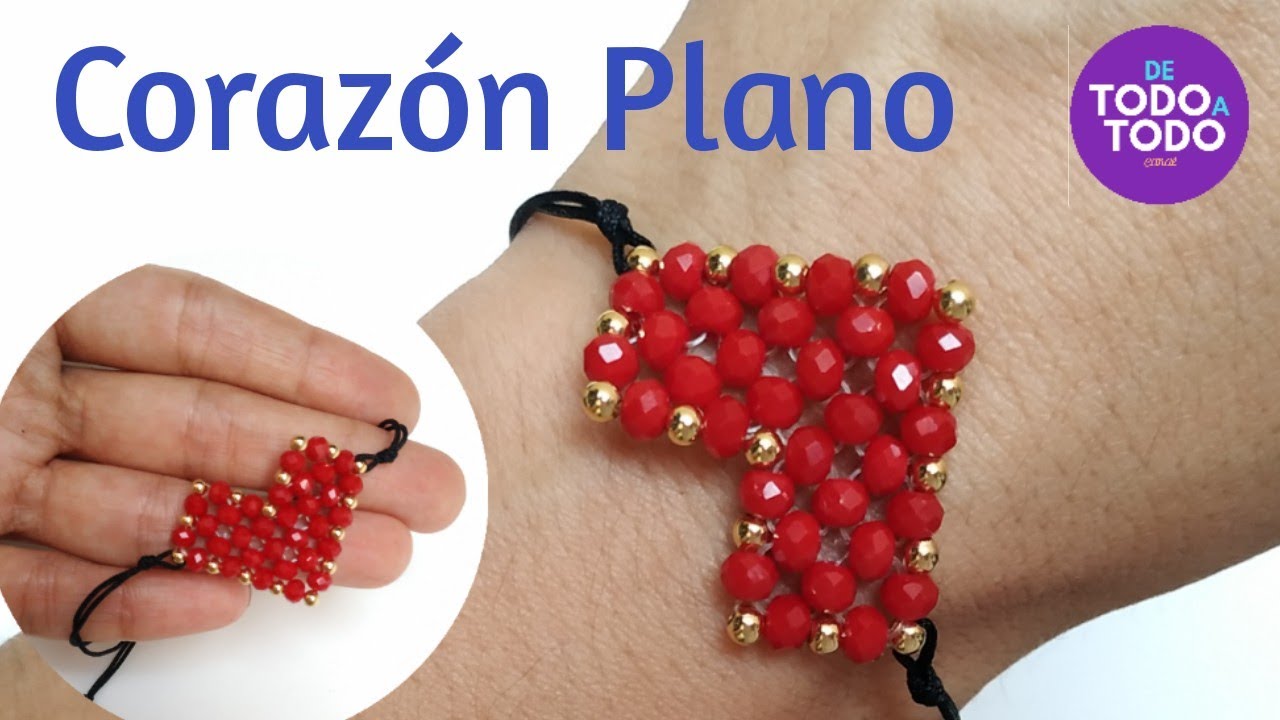 💜Cómo hacer un CORAZÓN PLANO con cristales o cuentas? / How to make a HEART PENDANT?