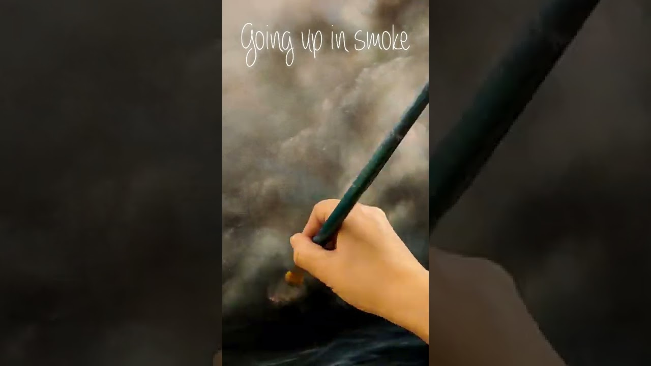 Oil painting smoke going up in the sky. In progress. #painter #artist #sky #wip