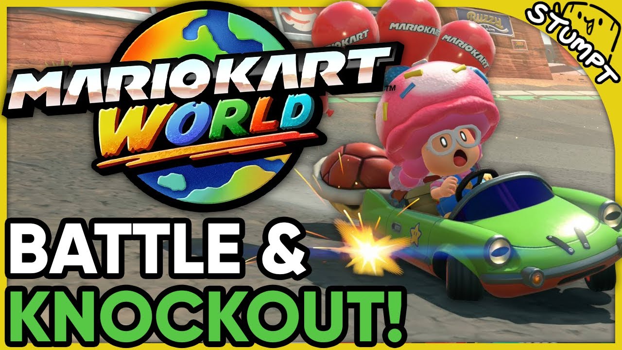 KNOCKOUT & BATTLE MODES - Mario Kart World (4-Player Splitscreen Gameplay)
