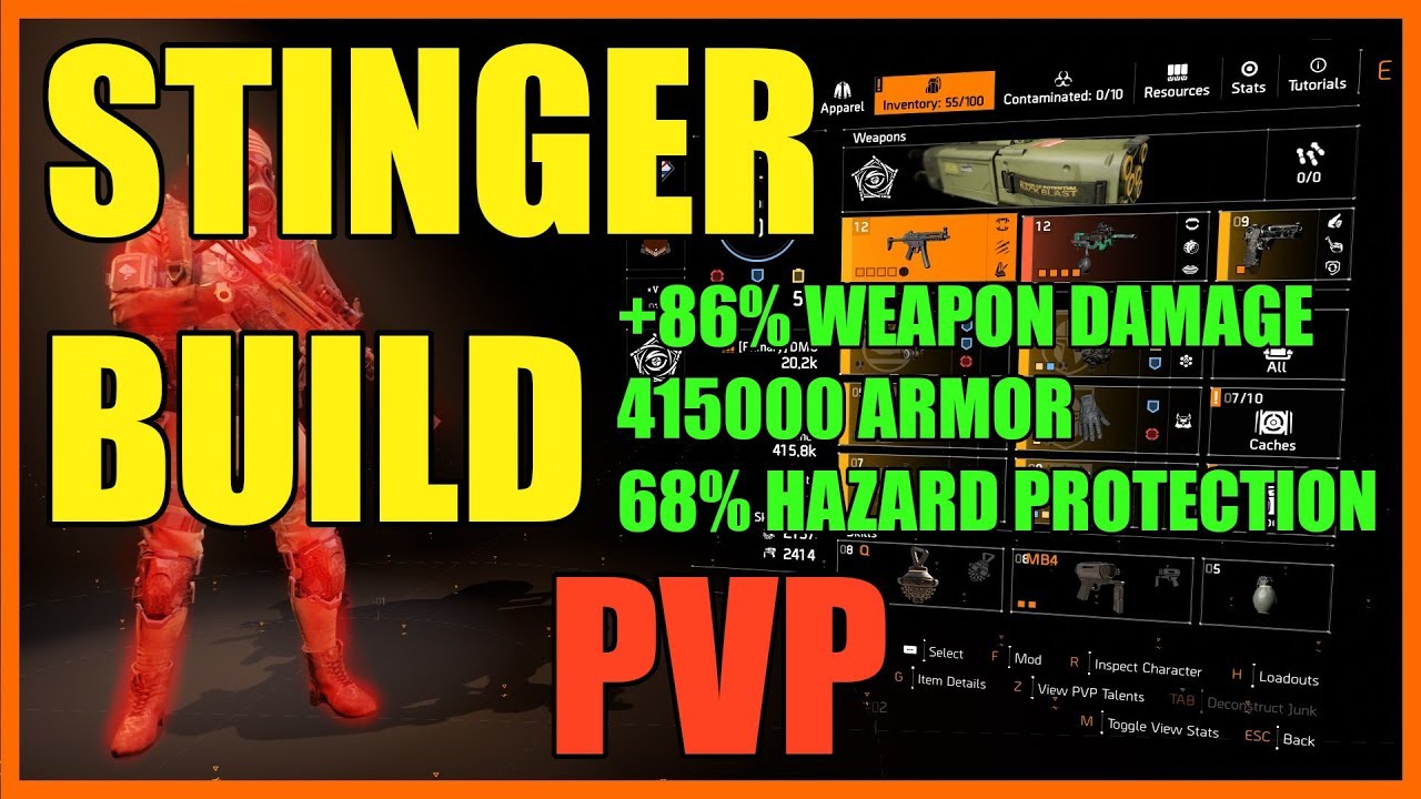 The Division 2 | The Stinger SMG PVP Build | Crazy Damage