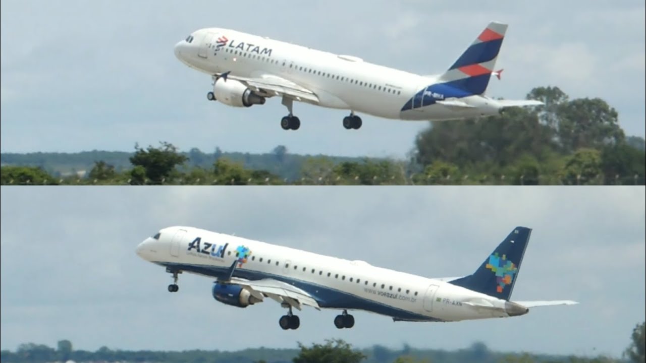 SÁBADOU!! Pouso e Decolagem LATAM A320 / AZUL E195-E1 Visto do Aeroporto Glauber Rocha VCA-BA