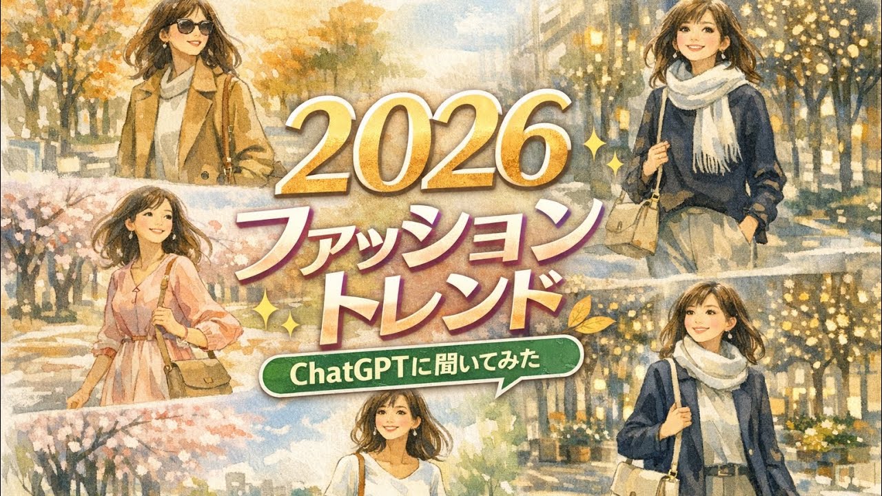 私の感想入り ChatGPTに2026  30代以上のトレンドファッション聞いてみた2026时尚趋势30岁以上穿搭成熟女性时尚优雅休闲风四季穿搭ChatGPT推荐水彩画 AI生成