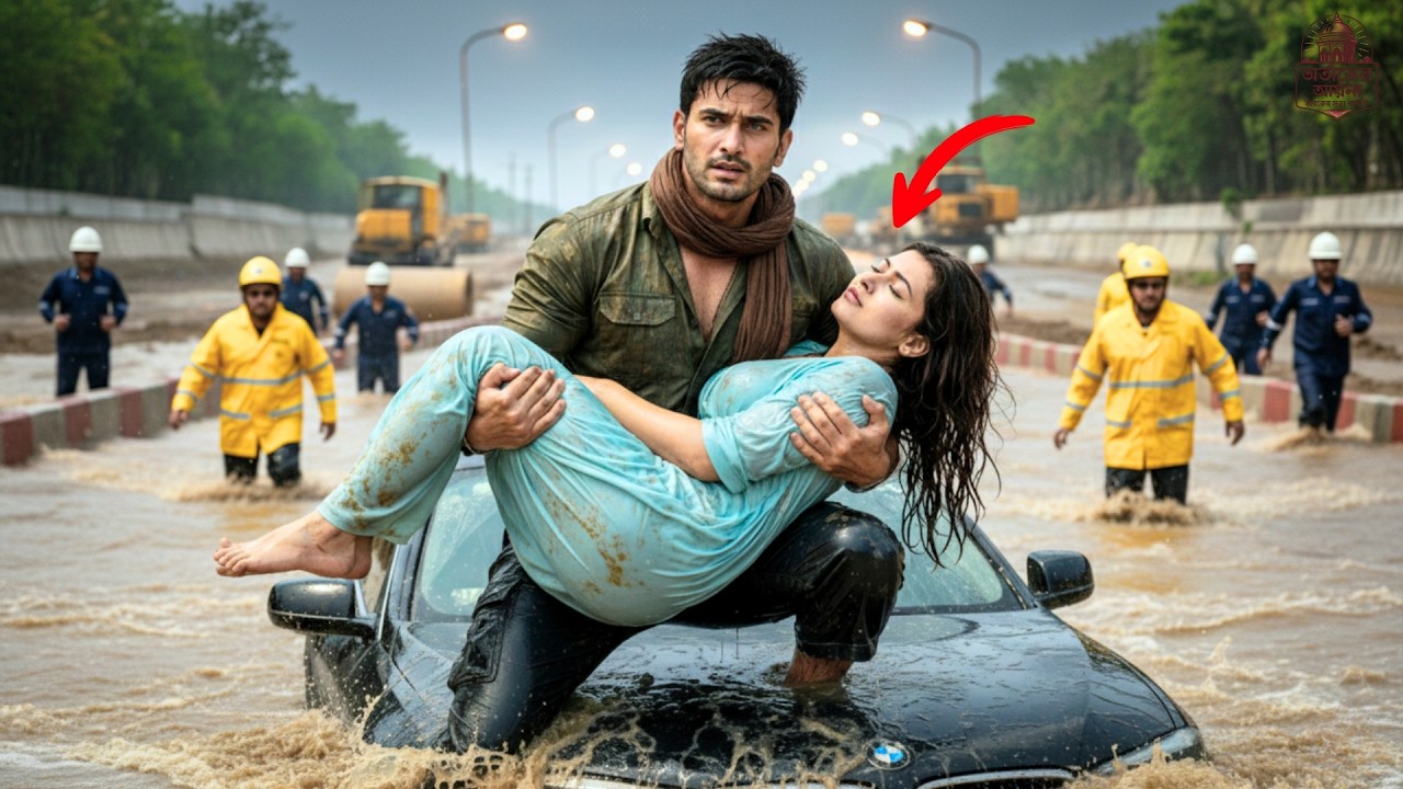 গর্তে ডুবে যাওয়া গাড়ি থেকে কোটিপতি বিধবা নারী ও তার শিশুকে এক গরিব যুবক বাঁচাল—বদলে যুবক যা পেল…