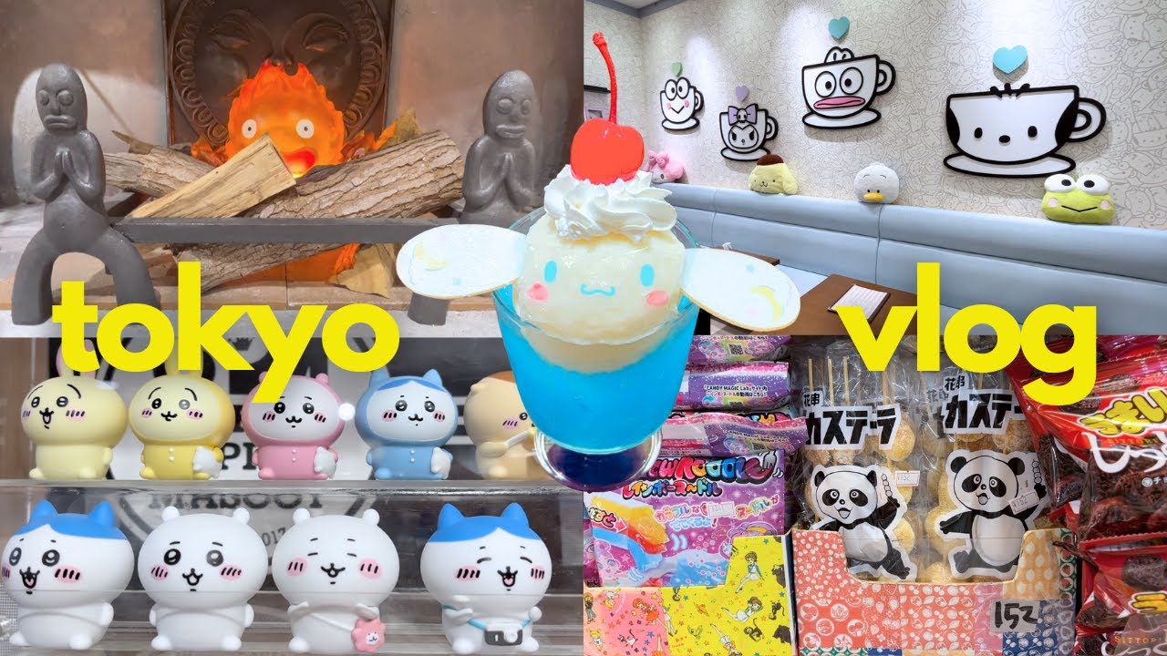 japan vlog | sanrio cafe, one piece store, ghibli, crayon shinchan, ikebukuro sunshine city