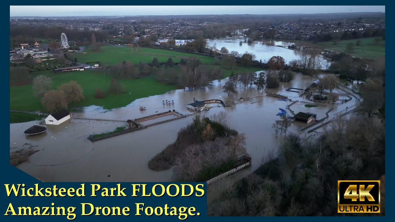 🌊 Wicksteed Park Kettering Underwater! Storm Bert Floods the Park