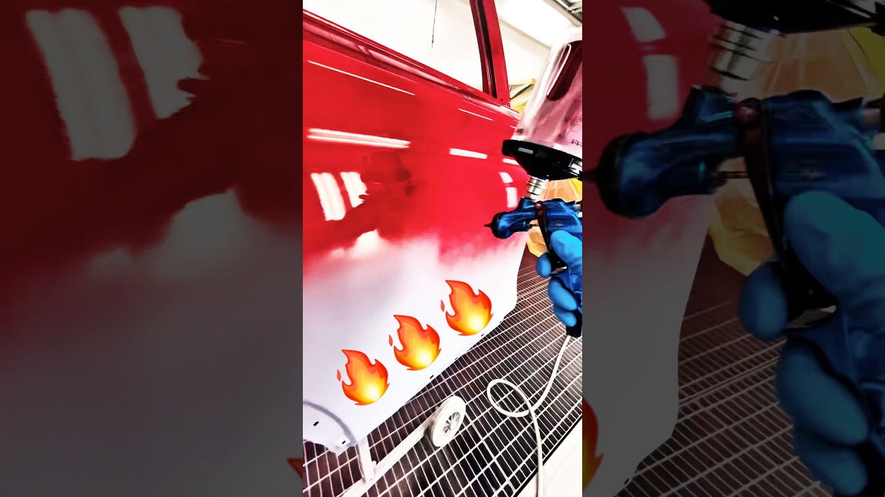 RADIANT RED HITS DIFFERENT! #satisfying #asmr #car #truck #painting #fyp