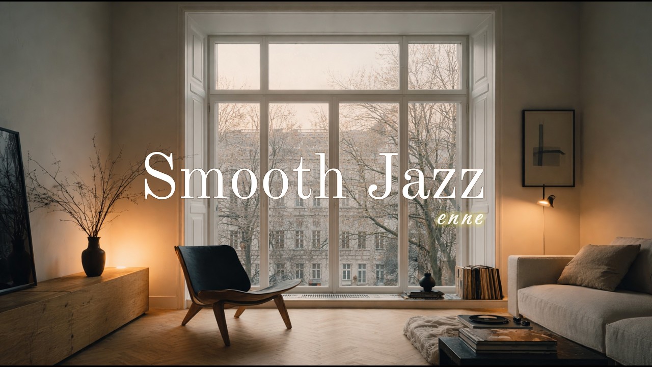 Snowy window, slow jazz and peaceful winter moments | Smooth Jazz Playlist