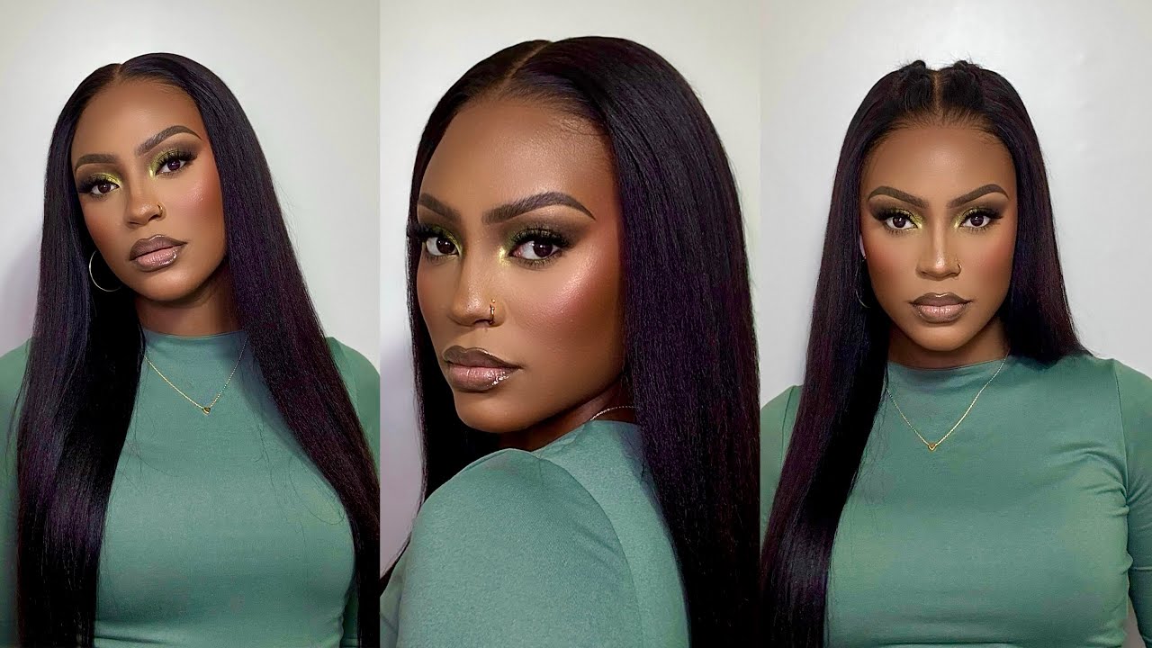 THE MOST NATURAL LOOKING YAKI STRAIGHT HD LACE CLOSURE WIG TUTORIAL *Blends Into Skin* ||KLAIYI HAIR