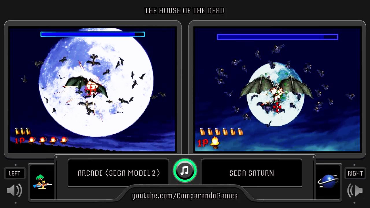The House of the Dead (Arcade vs Sega Saturn) Side by Side Comparison