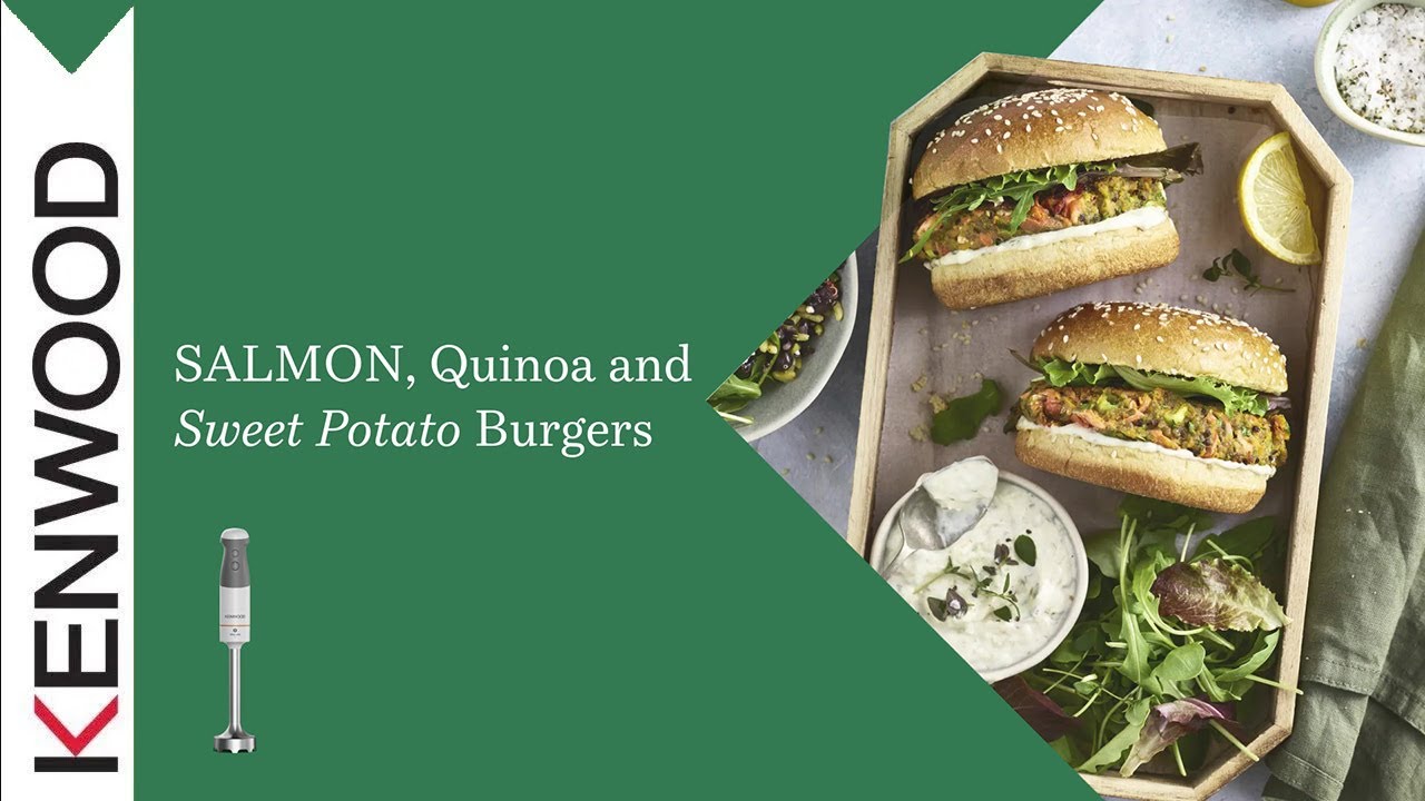 Salmon, Quinoa and Sweet Potato Burgers made with Kenwood Triblade XL