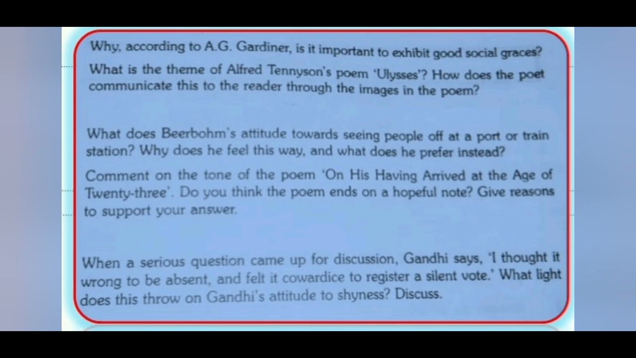 English Important questions for degree semester 1