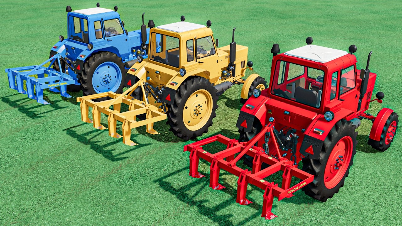 Mini Tractors with COLORS - FARMING WORK with TRUCK - Farming Simulator 22