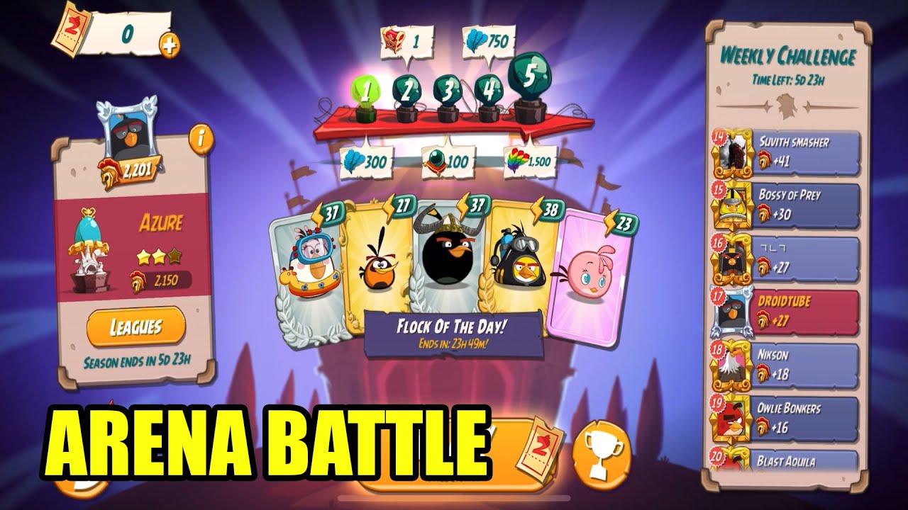 ANGRY BIRDS 2 | ARENA BATTLE CHALLENGE | 22/09/2021 WALKTHROUGH GAMEPLAY