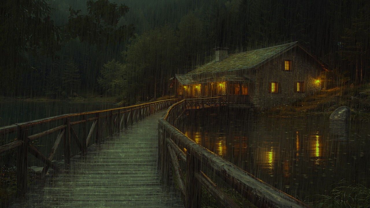 Heavy Midnight Forest Thunderstorm 🌩️ Rain Sounds for Deep Sleep