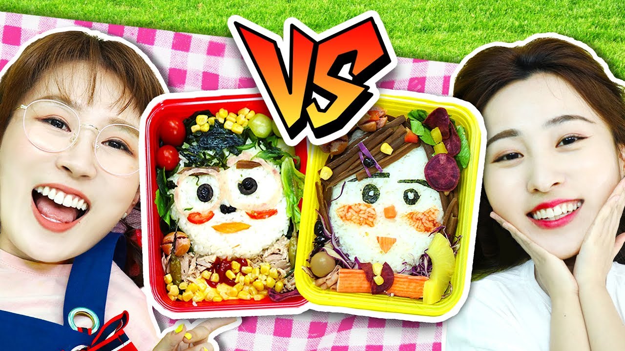 悅兒夏天挑戰制作人臉便當！誰做的更像呢？LUNCH Box SWITCH UP Challenge 小伶玩具 | Xiaoling toys