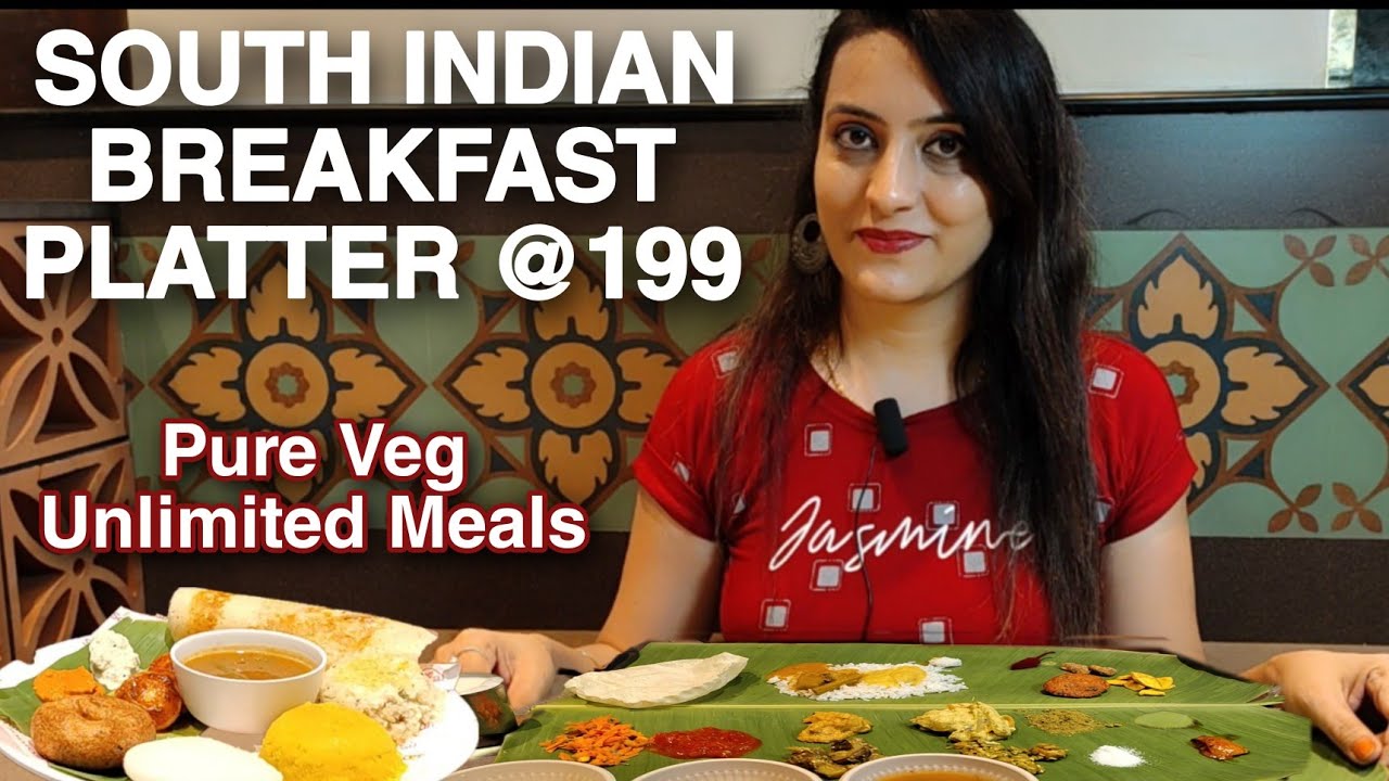 मुंबई Unlimited Veg Thali in Mumbai | South Indian Breakfast Platter @Rs. 199 | Food @Santosham