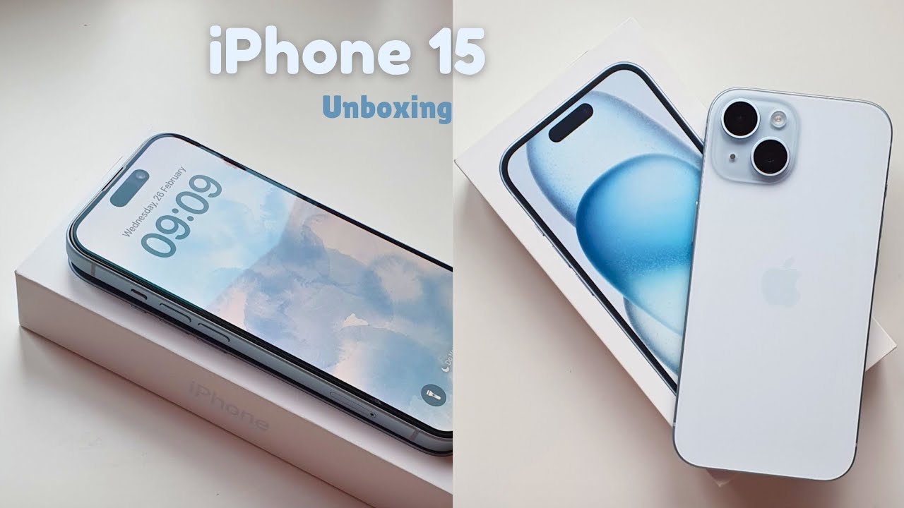 BLUE iPhone 15 128GB unboxing in 2025 💙