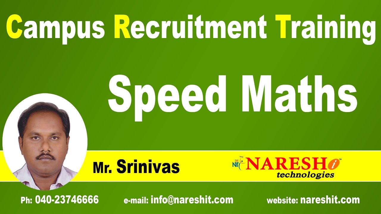Speed Maths Tricks for Competitive Exams | CRT Training