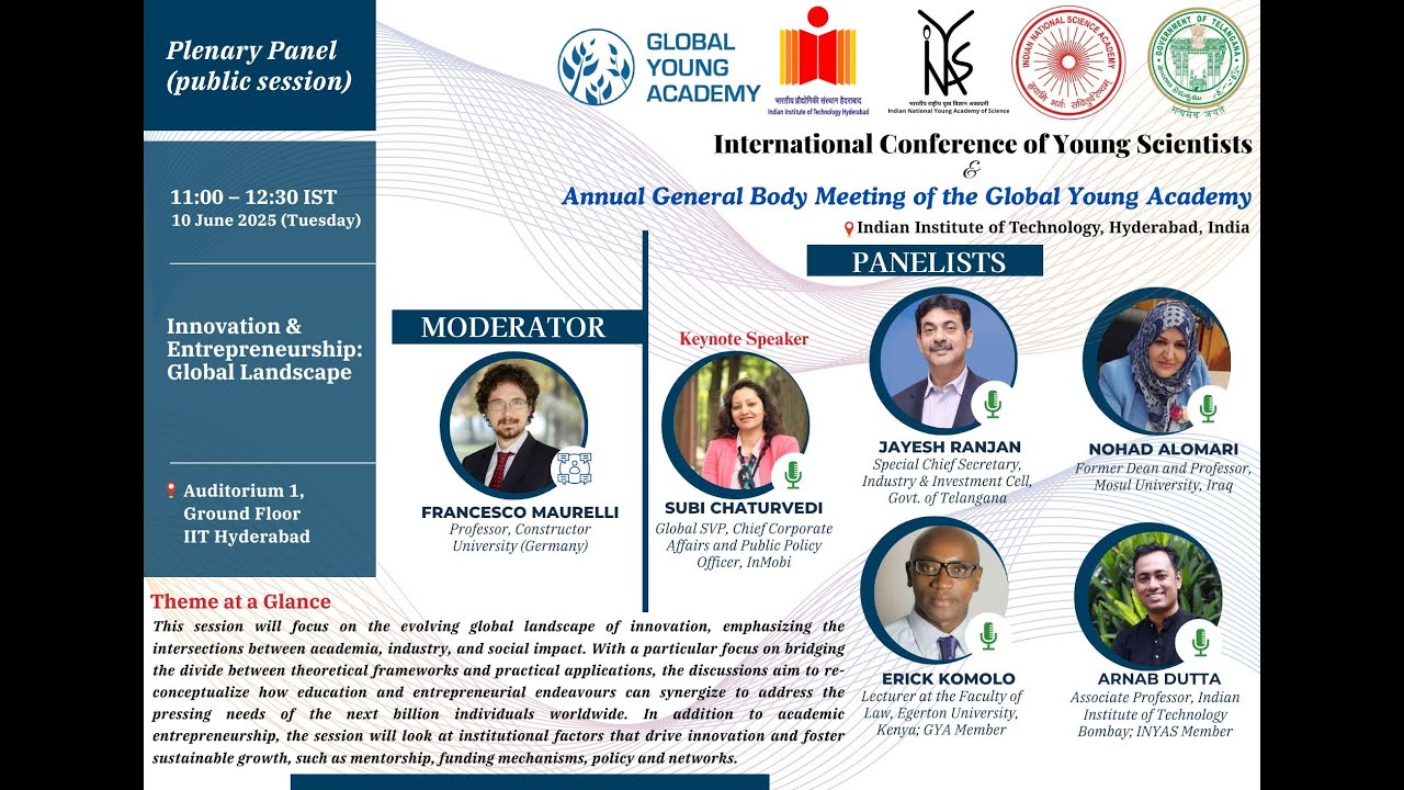 Plenary Panel -1 : Innovation and Entrepreneurship : Global Landscape