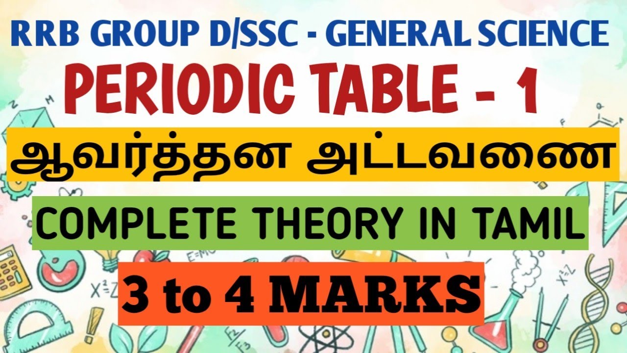 PERIODIC TABLE ( ஆவர்த்தன அட்டவணை) COMPLETE THEORY IN TAMIL - PART 1