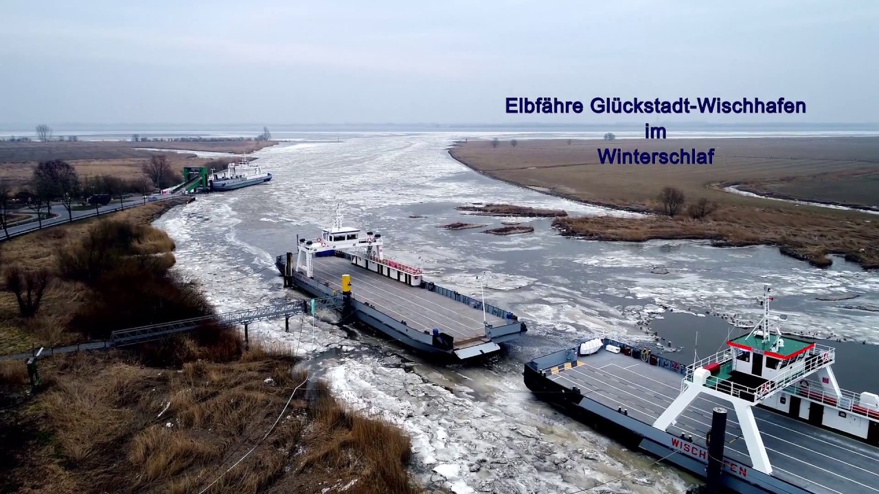 Elbfähre Glückstadt–Wischhafen Winterschlaf an der Elbe 2018