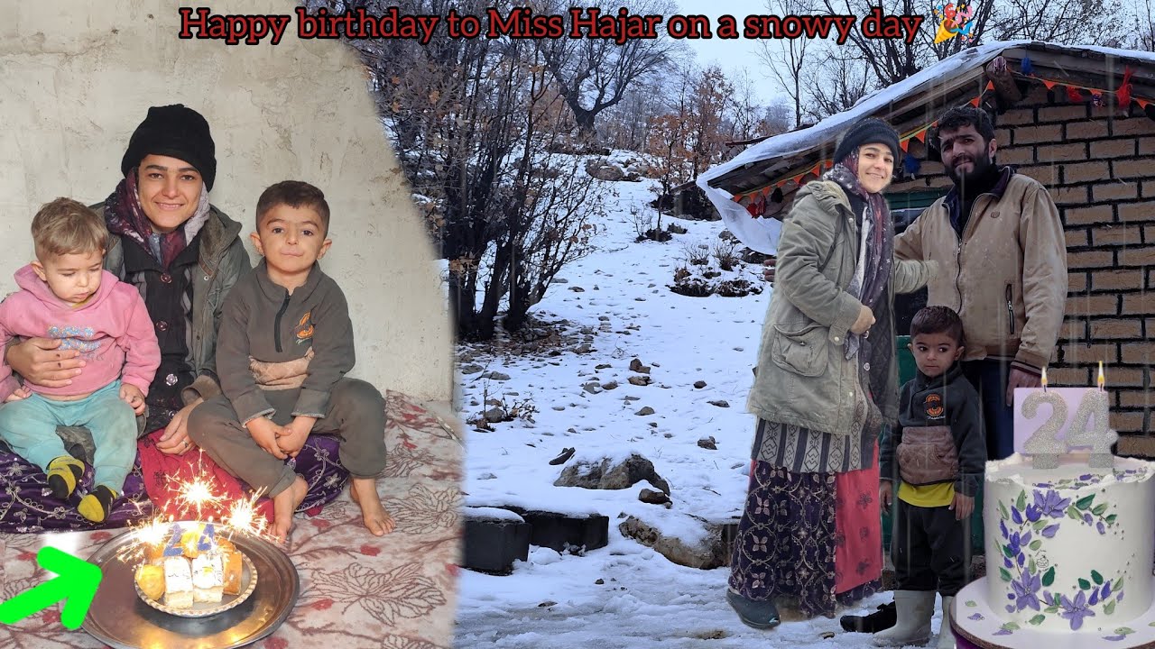 Hajar's surprise on a snowy day: The storm that transformed Hajar's cottage ❄️🌨️