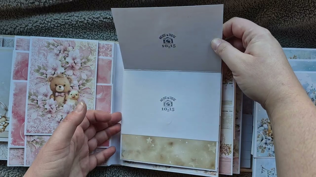 Duży podwójny album dziecięcy z różnych kolekcji Craft o'clock i ScrapandMe 