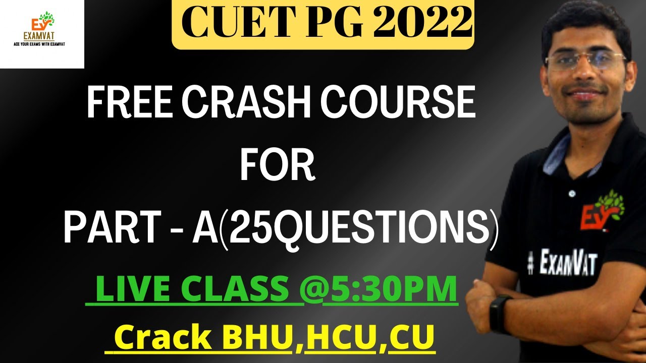 CUET PG |  PART A FREE CLASS |  #CUET2022 #CUETPG #BHUPG #HCUPG #JNUMA