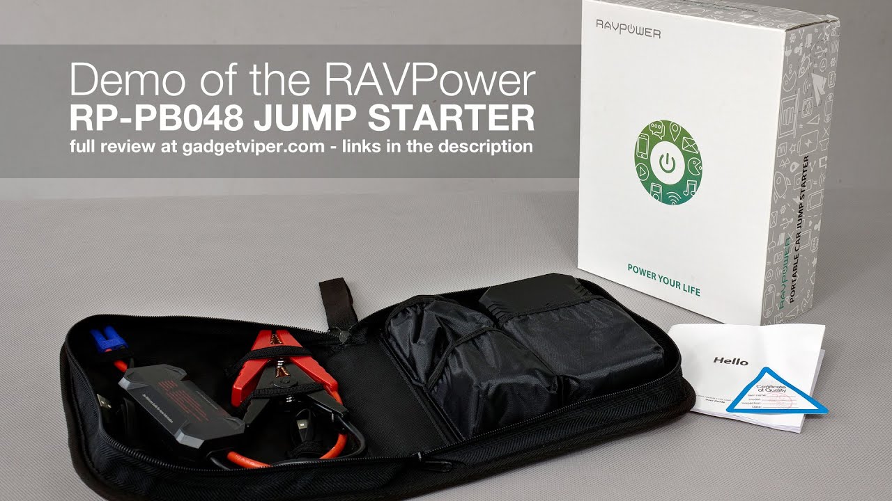 RAVPower portable jump starter demo by Gadgetviper