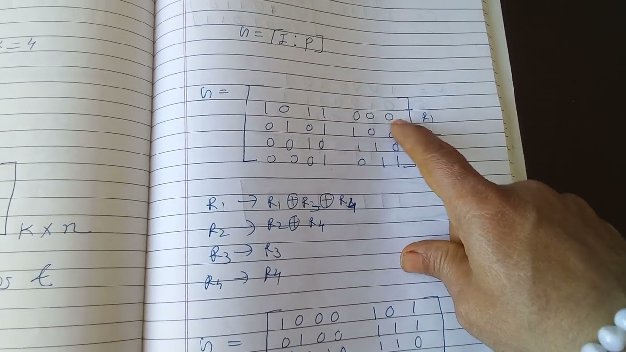 generator matrix method to obtain  cyclic code(7,4) with g(x)=X3+x+1