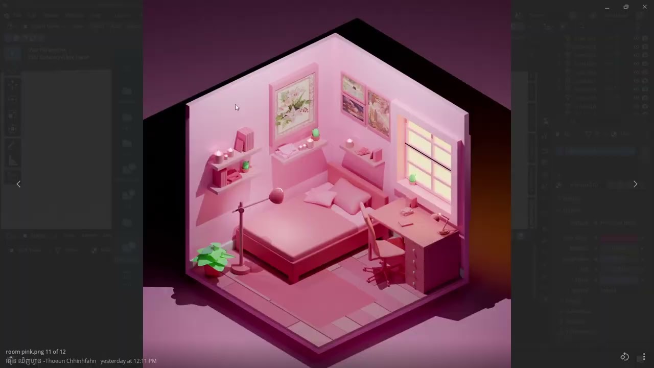blender mon-thurs day 10 finish isometric room