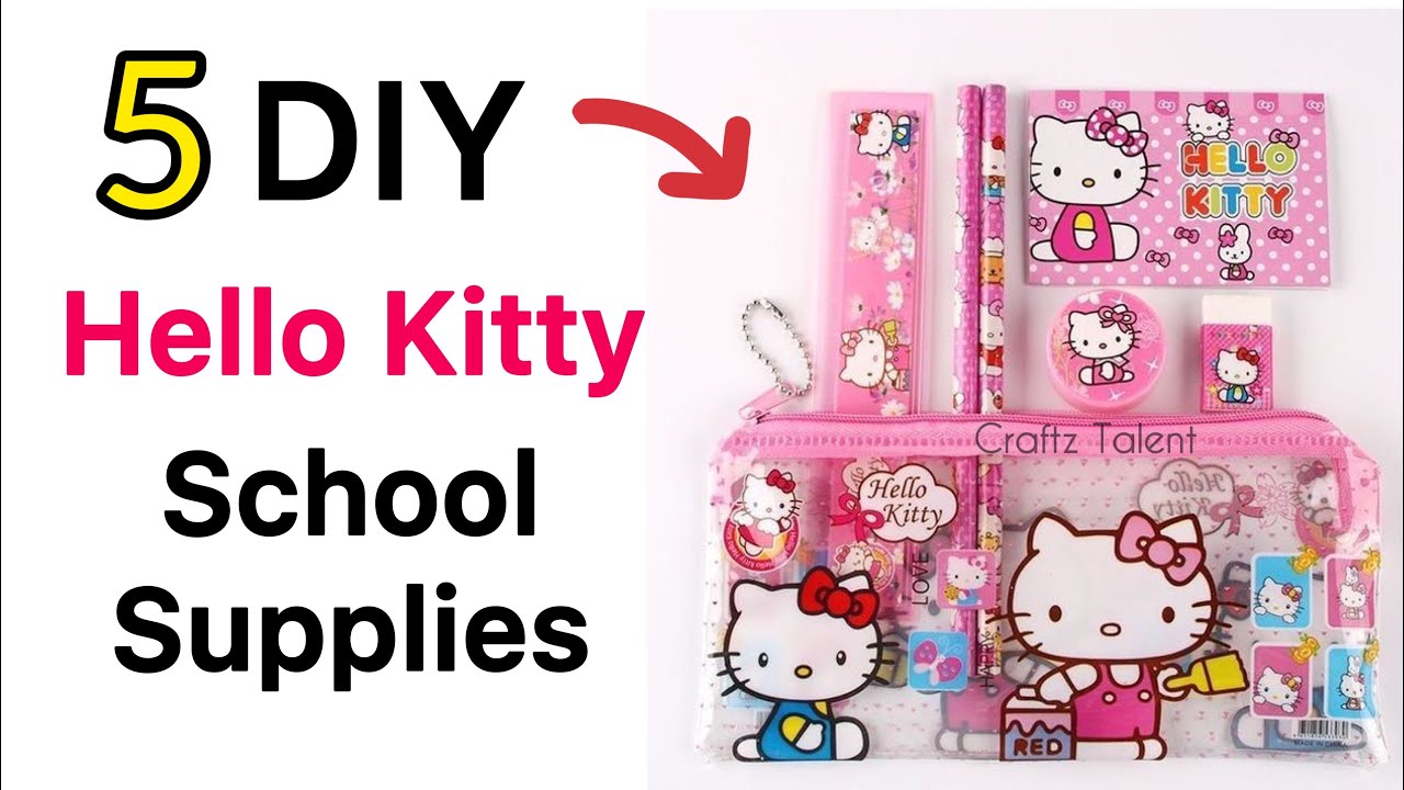 DIY Hello kitty school supplies / 5 Easy Paper Crafts / Paper Crafts for School / Origami /gift idea
