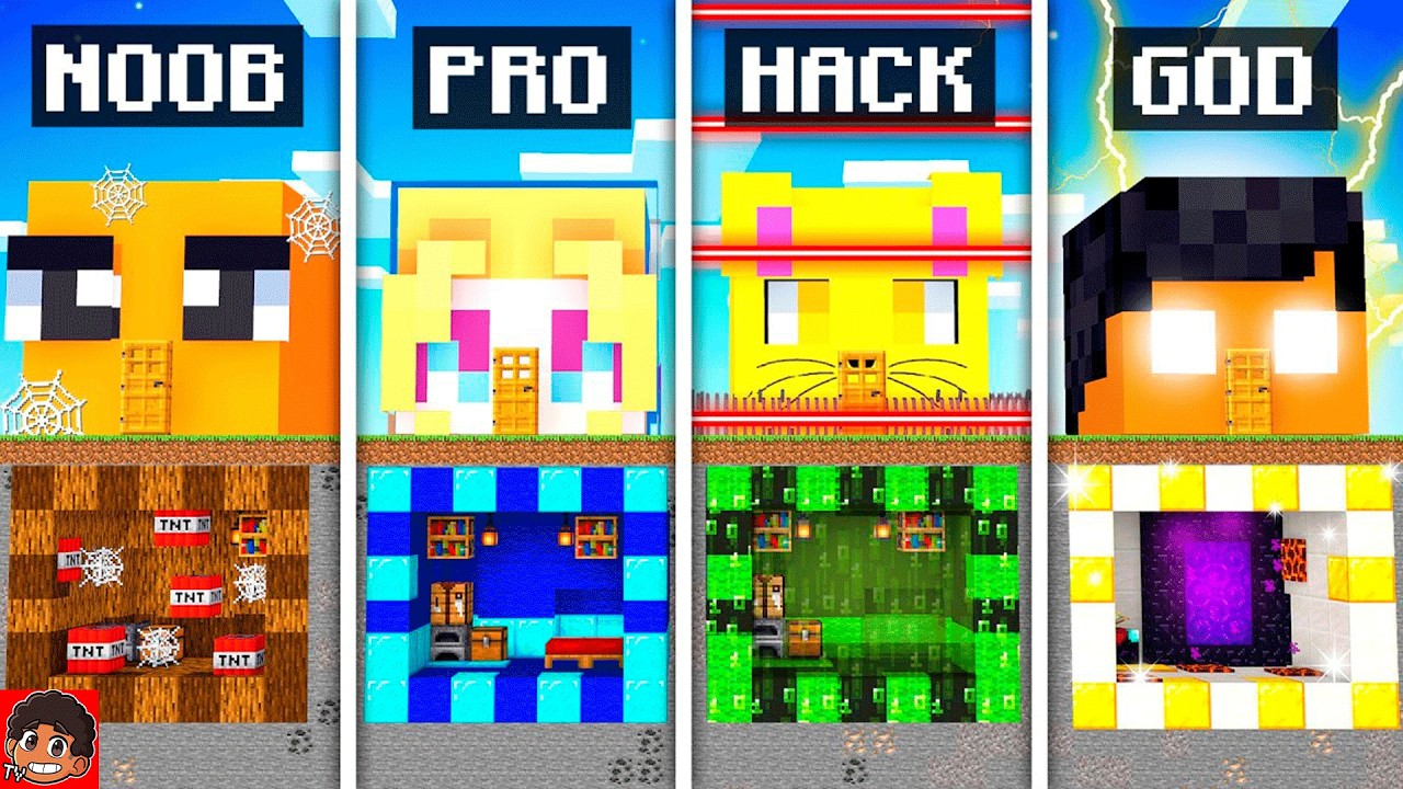 Base SUBTERRÂNEA 100% SEGURA NOOB vs PRO vs HACKER vs DEUS