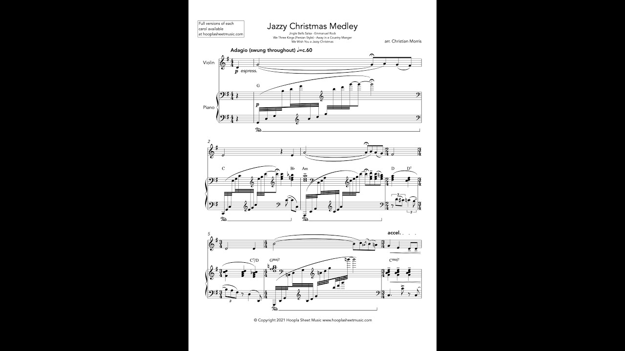 Jazzy Christmas Medley (Violin and Piano)