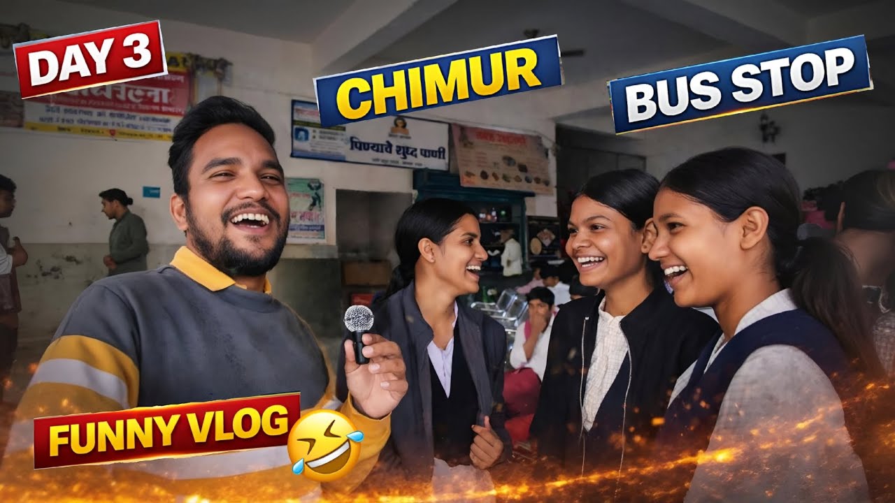 DAY 3 • Chimur Bus Stop Funny Questions 😂 | Funny Vlog 