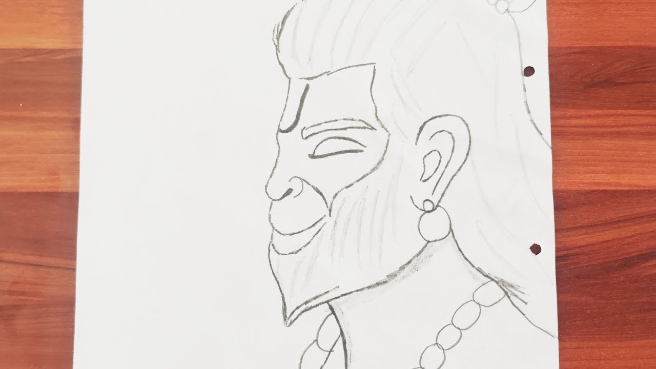 Hanuman ji drawing art 
