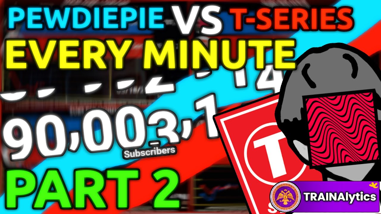 PewDiePie vs. T-Series: EVERY MINUTE! | Part 2: The Climax (90M SUBSCRIBERS!)