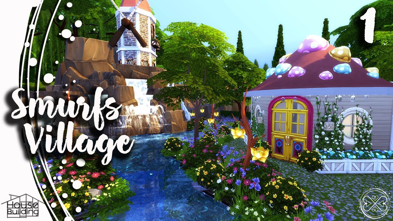 The Sims 4 House Building #41 Part 1 - The Smurfs Village Speed Build