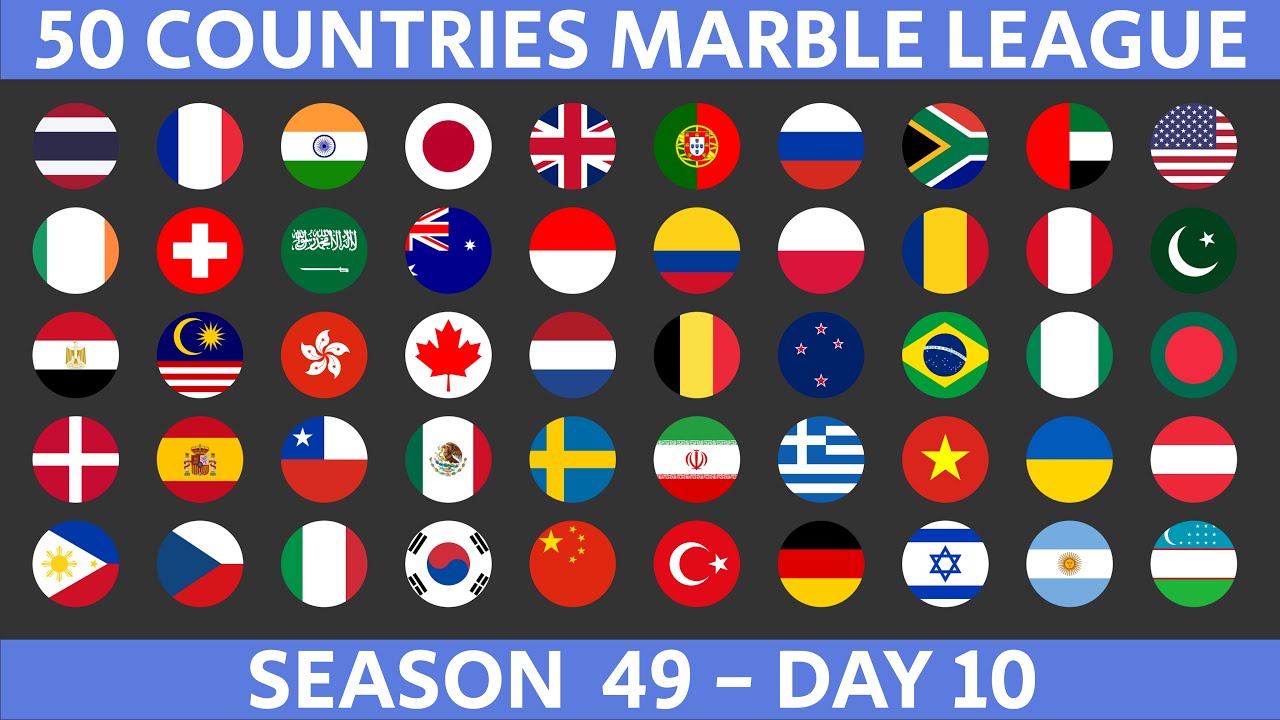 50 Countries Marble Race League Season 49 Day 10/10 Marble Race in Algodoo