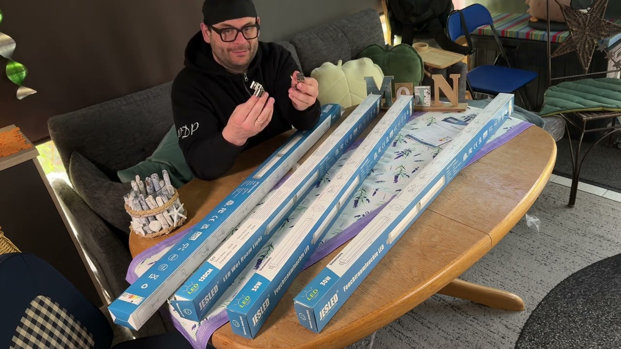 JESLED - 4er Set LED Feuchtraumleuchte 120cm IP65-30W 5200 Lumen Unboxing und Anleitung