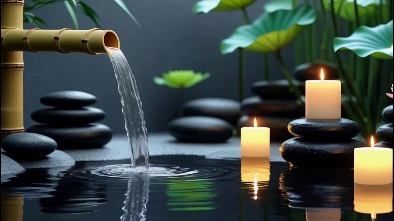 Relaxing Piano + Bamboo Water Fountain 🌿 LIVE Deep Sleep & Healing Music #215