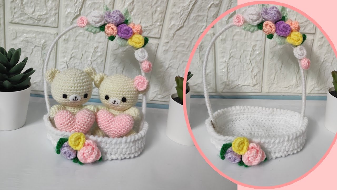 (My Craft)كروشيه باسكت للديكور - crochet basket for decoration
