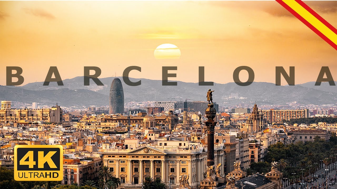 BARCELONA , SPAIN 🇪🇸 Amazing Drone 4K |  España Catalunya Ultra HD