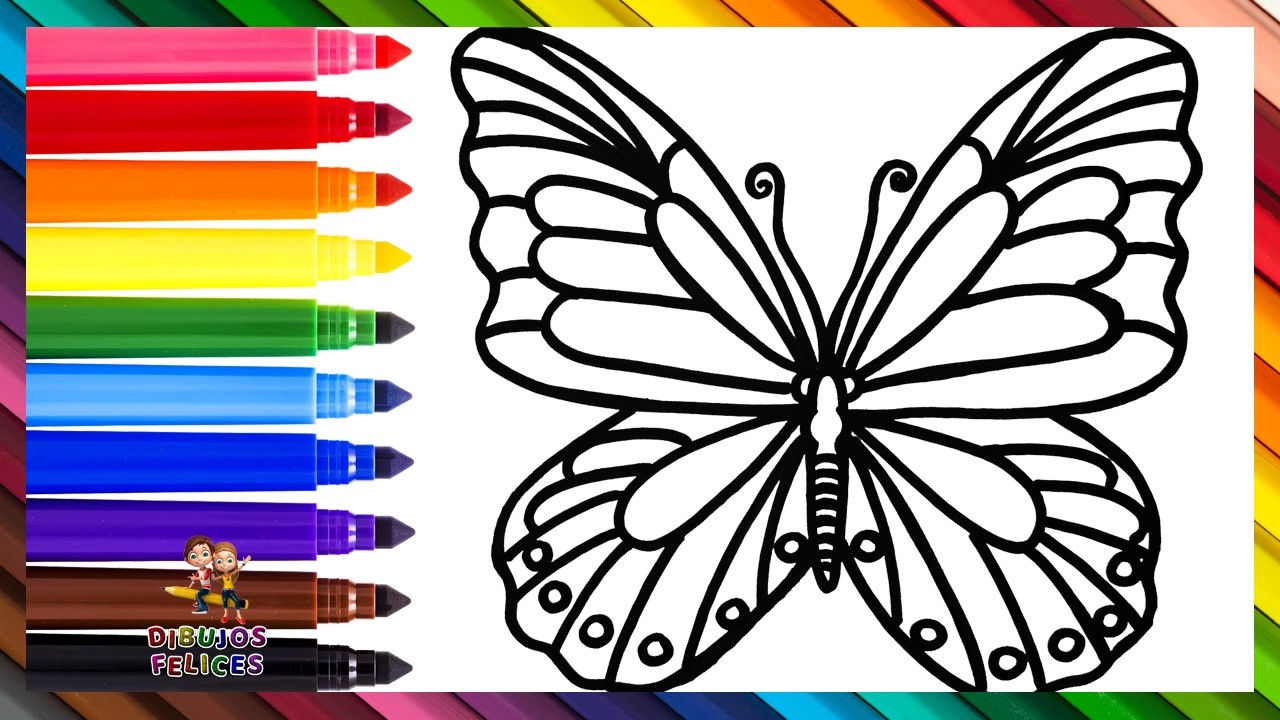 Dibuja y Colorea Una Mariposa 🦋🌈 Dibujos Para Niños