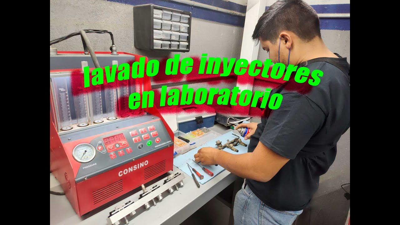 lavado de inyectores  en laboratorio