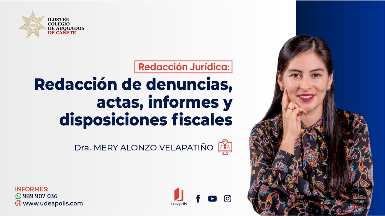 Redacción de Denuncias, Actas, Informes y Disposiciones Fiscales | Mery Alonzo Velapatiño